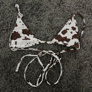 Cow Print Bathing Suit Top XS